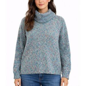 United Knitwear Wool speckled multicolor turtleneck sweater wool